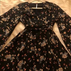 Free People Kimono Style Floral Mini Dress